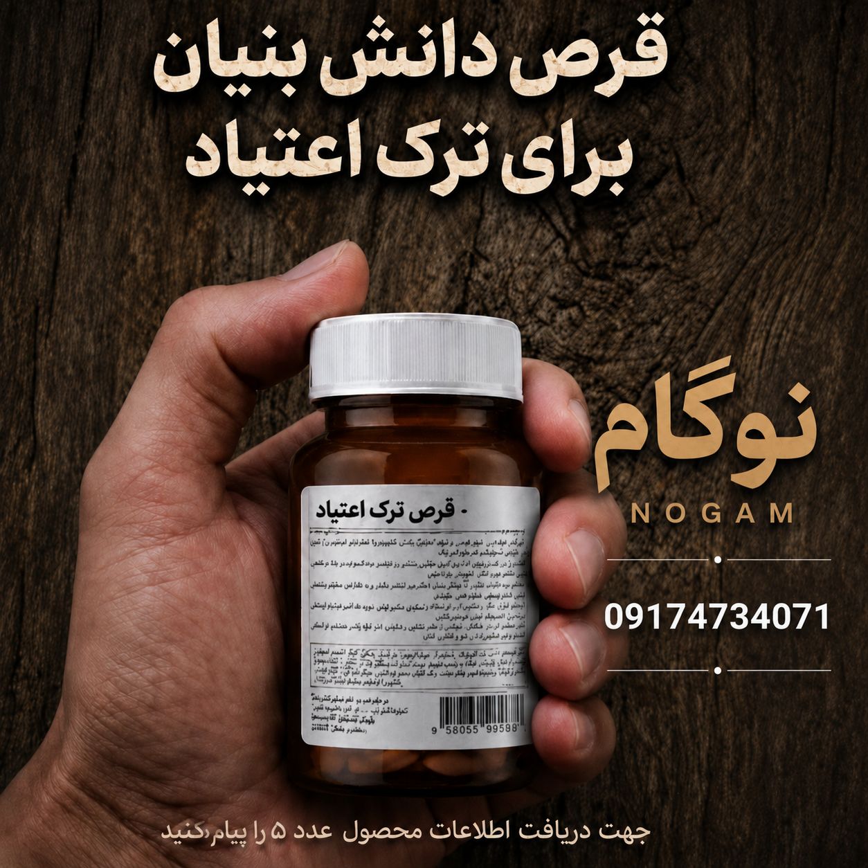 کپسول گیاهی نوگام ترک اعتیاد برای 1عدد ب۲در روز